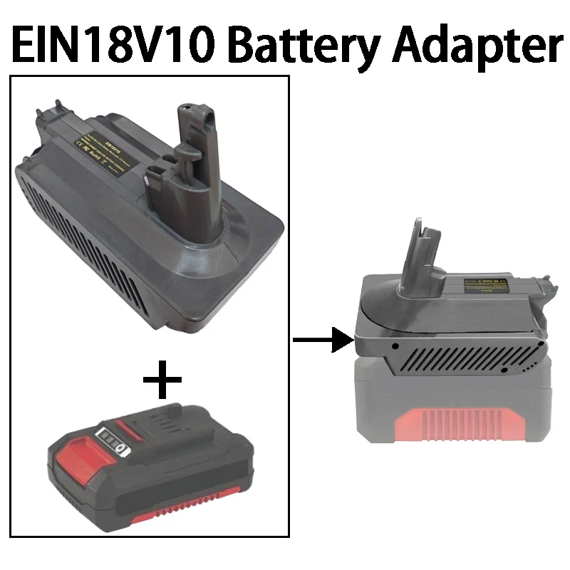 

EIN18V10 Battery Adapter for Ein 18V Li-ion Battery Convert To for Dyson V10 Battery,to Work for Dyson V10 Series Vacuum Cleaner