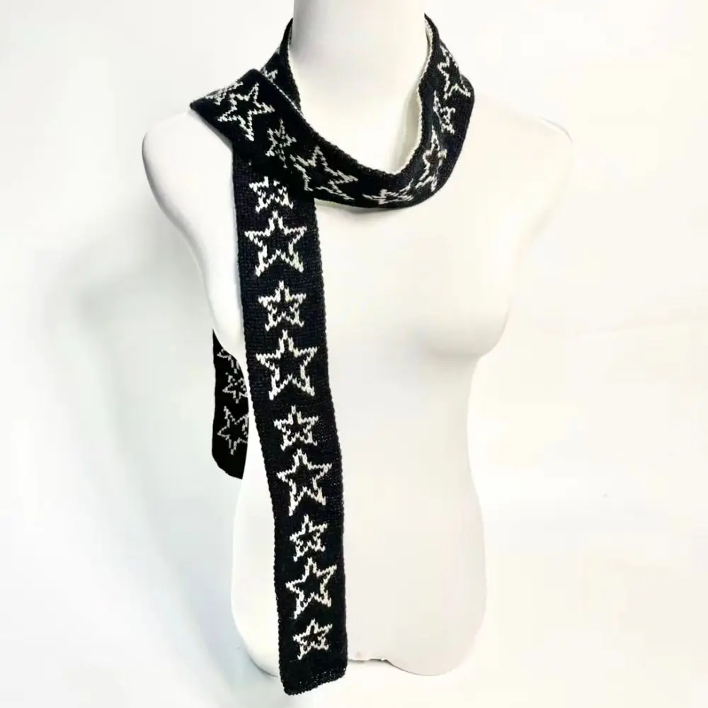 Yishine Newest Woolen Knit  Star Design Woolen Knit Luxury Brand Woman  Scarf Winter Accessories