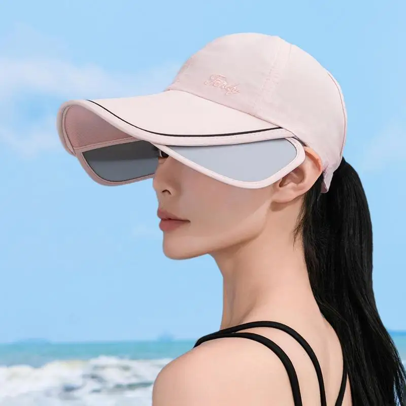 Sunscreen Hat Retractable Baseball Caps Sun Visor Hats Quick-Drying Outdoor Sports Sunscreen Hat Summer Sun Protection Visor For