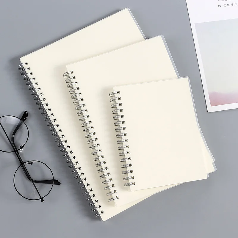 High-grade High-quality Notebook with Frosted Transparent Cover and Grid Paper for Writing and Drawing Notebooks and Journals