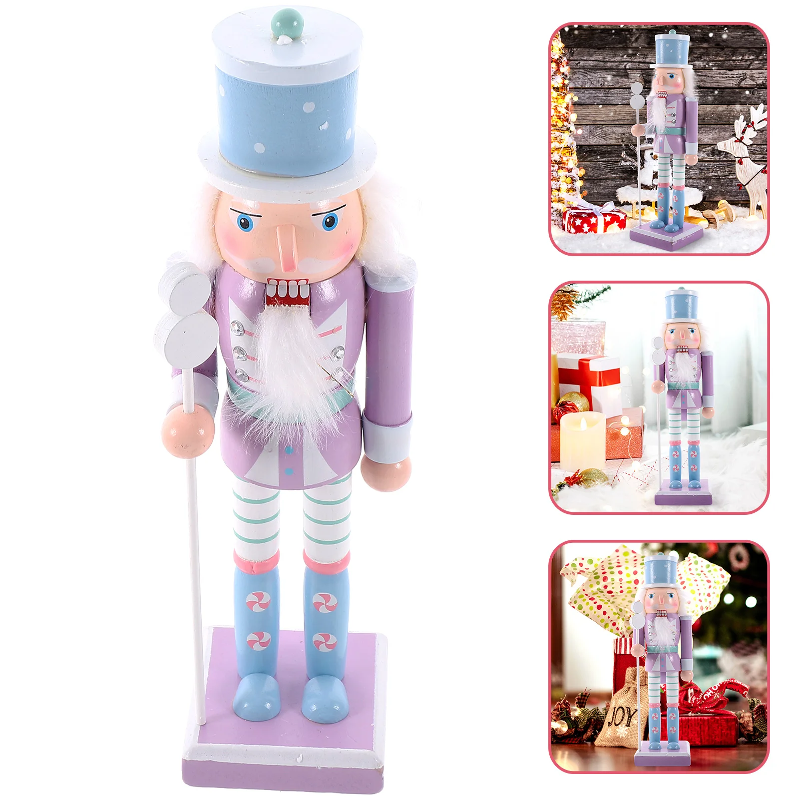 Soldier Nutcracker Christmas Decor Wood Nutcrackers Figure  Xmas Party Table Centerpiece Ornaments Figurine Party Decorations