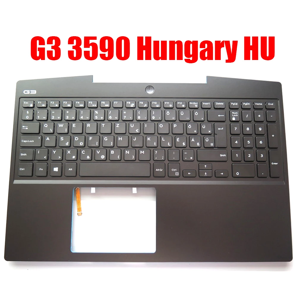 Laptop Palmrest For DELL G3 3590 3500 0P0NG7 P0NG7 0GYYCR GYYCR With Backlit Hungary HU Keyboard Black Upper Case New