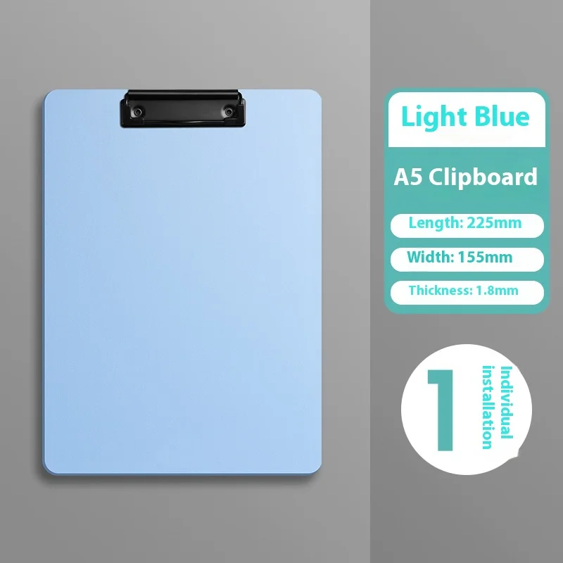 Scheda dati A5 Clip Lavagna Cartella da ufficio Schizzo Blocco da disegno Studente Esame Graffetta Apprendimento Cancelleria Studente