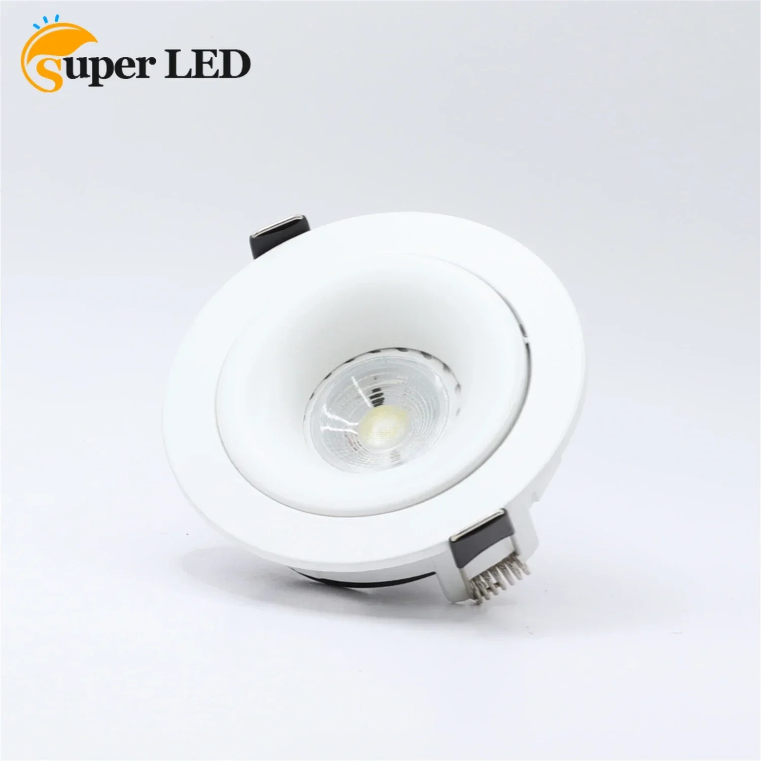 

JOYINLED Round Led Adjustable Recessed Downlight GU10 Bulb Fixture Holder White MR16 Lamp Frame Fitting