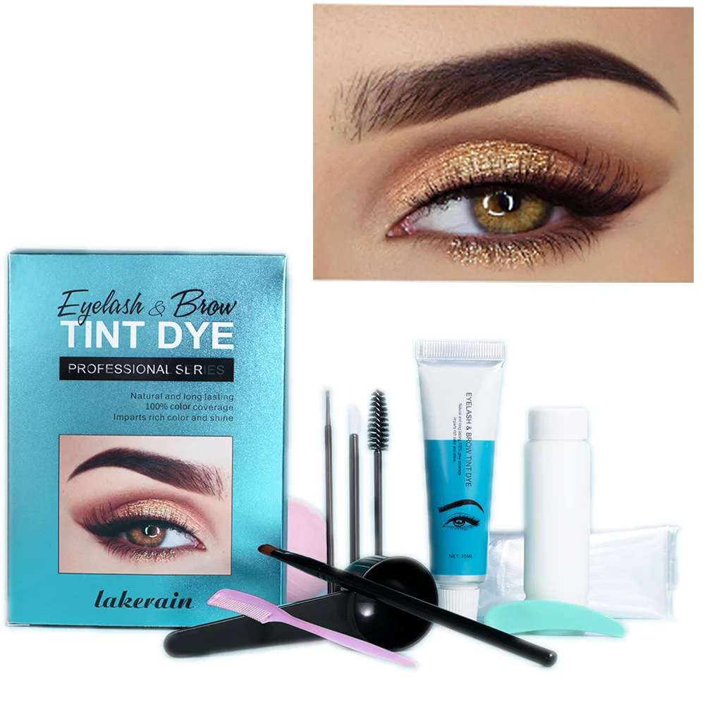 Brown Black Eyebrow Tint Kit Semi Permanent Eyebrow Dye Cream Gel Easy Coloring Eyebrow Enhancer for Eyebrow Eyelash Beauty Make