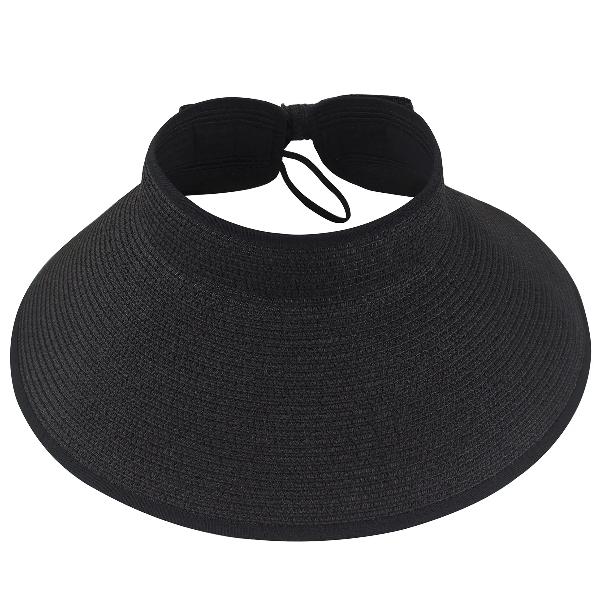 Women Roll Up Sun Visor Wide Brim Straw Hat Summer Foldable Packable UV Protection Cap for Beach Travel Bonnet