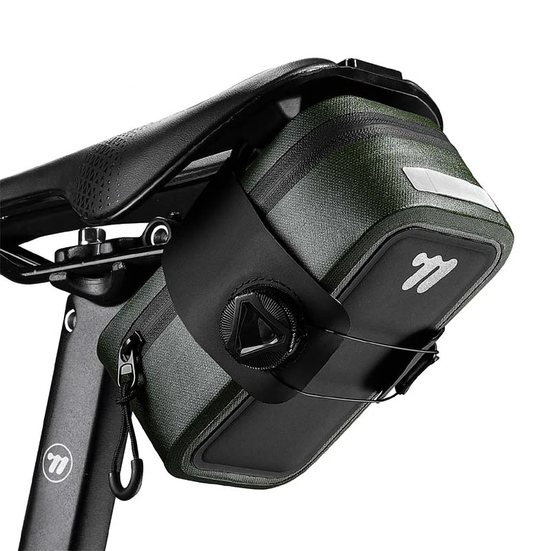 WEST BIKING Lokalna Wysyłka Torba Rowerowa na Siodło 600D TPU Bezszwowa Wodoodporna Odporna na Zużycie Obrotowa Klamra Mocująca Mini Sakwa Rowerowa Akcesorium Rowerowe — 2