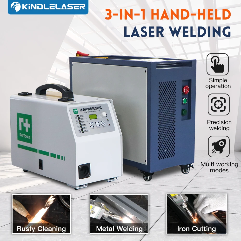 KINDLELASER 1000/1500/2000W Carbon steel/Aluminum/Stainless steel Fan-cooling Mini Laser Welding/Cutting Machine