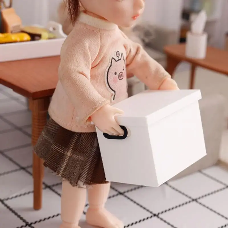

Simulation Desk Box 3PCS For 1/12 Doll House Furniture Office Scene Display Props For Miniature Collection A2UB