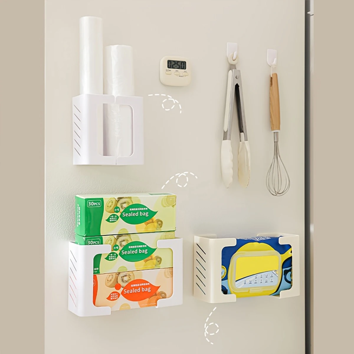 1pc Wall-Mounted Toilet Paper Holder, Plastic Tissue Box Dispenser, with No Punch Wall Hanging for Kitchen, Bathroom, Toilet