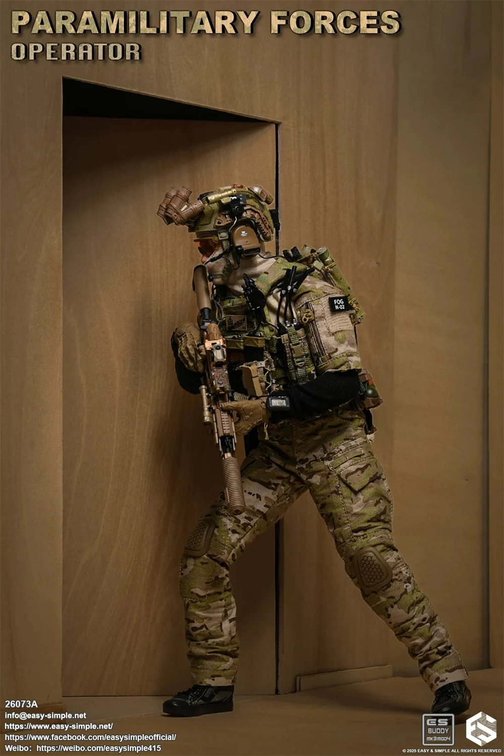 

1/6 EASY&SIMPLE ES 26073A FOG Operation Unit Male Doll Full Set Toys Model About 12" Gift For Fans Collect