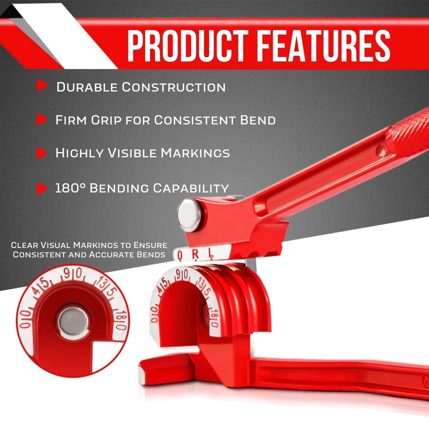 Three in One Tube Bending Machine Tool 180° Lever Type Heavy Duty Bend Soft Metal for HVAC Water Gas Pipe Automotive Plumbing