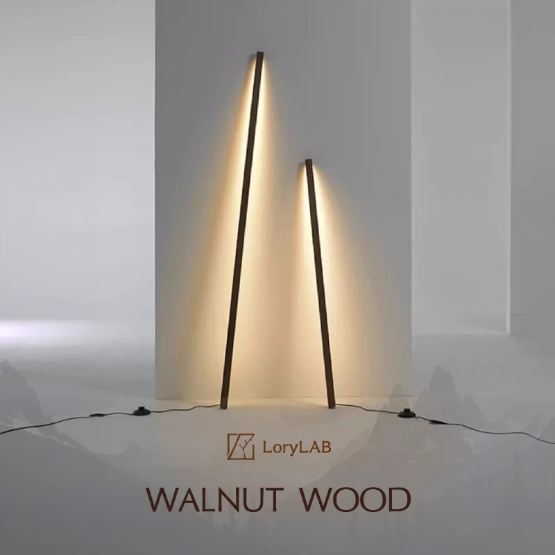 

Walnut Wood Decorative wall washers, Wabi-sabi Modern Simple style, floor lamp for Living room, Bedroom, Dining room, Study