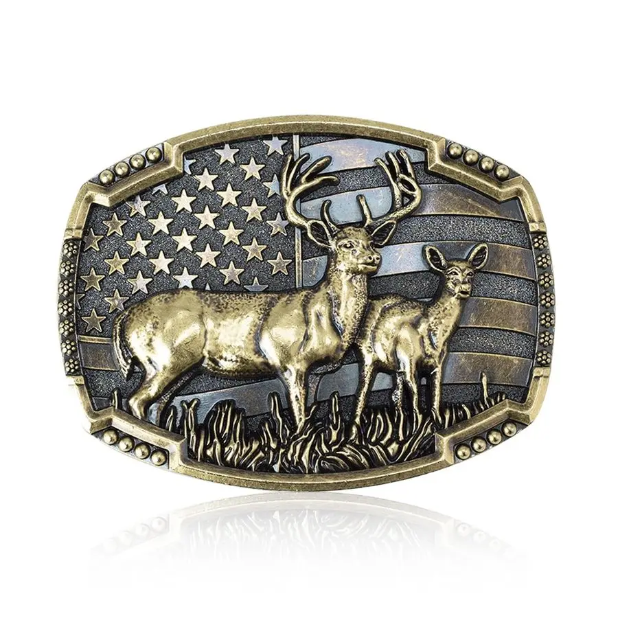 

Мужская пряжка для ремня в стиле вестерн, крутая, с изображением оленя/лося, патриотическая, ковбойская, в стиле викингов