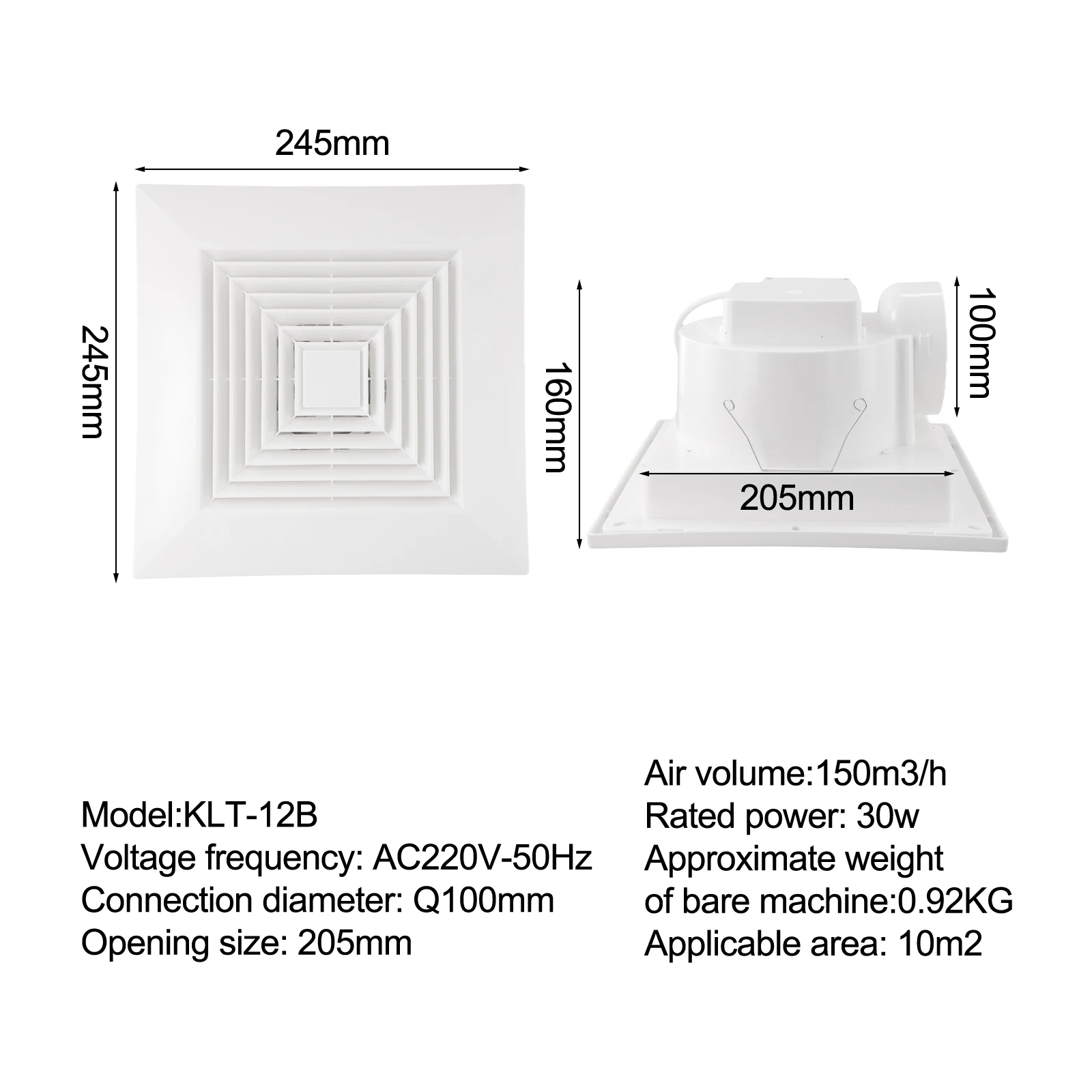 For Bathroom Energy Efficient Ceiling Fan Home Ventilation White Noise-reduction Technology Robust Performance
