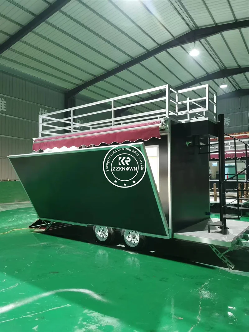 20ft مقطورة الغذاء المتنقلة البيتزا عربة خدمة الطعام كشك مقهى شاحنة الآيس كريم مع مطبخ كامل الولايات المتحدة للبيع