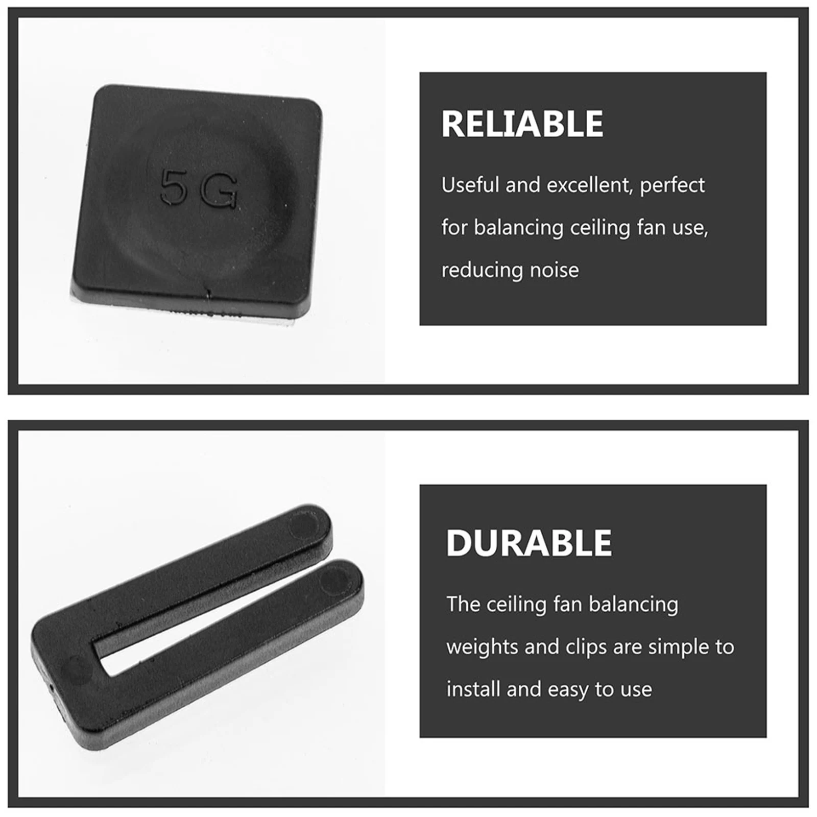 5 Sets Ceiling Kit Balance Clips 5Gm Self Adhesive Weights Stable Support Noise Reduction Compatible Replacement Balancing Tool