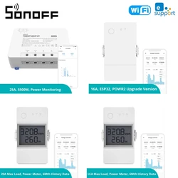 SONOFF POWR3 WiFi High Power Smart Switch And POW Elite/Origin Smart Power Meter Switch eWeLink App Control Support Alexa Google