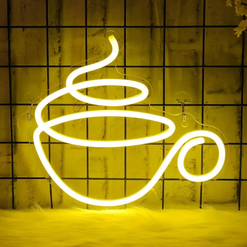 

Coffee Neon Sign Dimmable LED Neon Signs Aesthetic Decoration for Cafe Kitchen Bedroom Coffee Shop Bar Gifts for Coffee Lovers
