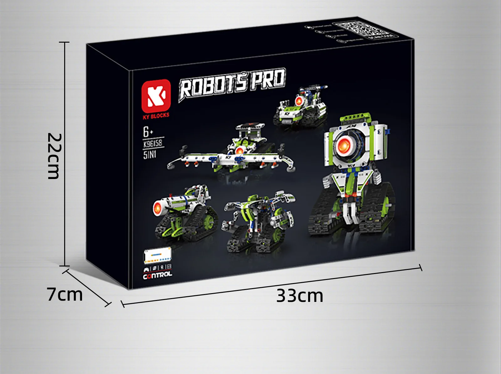 K96158 337PCS 5-in-1 Electric Remote Control Programmable Robot STEM Educational Coding Toy with Digital Display
