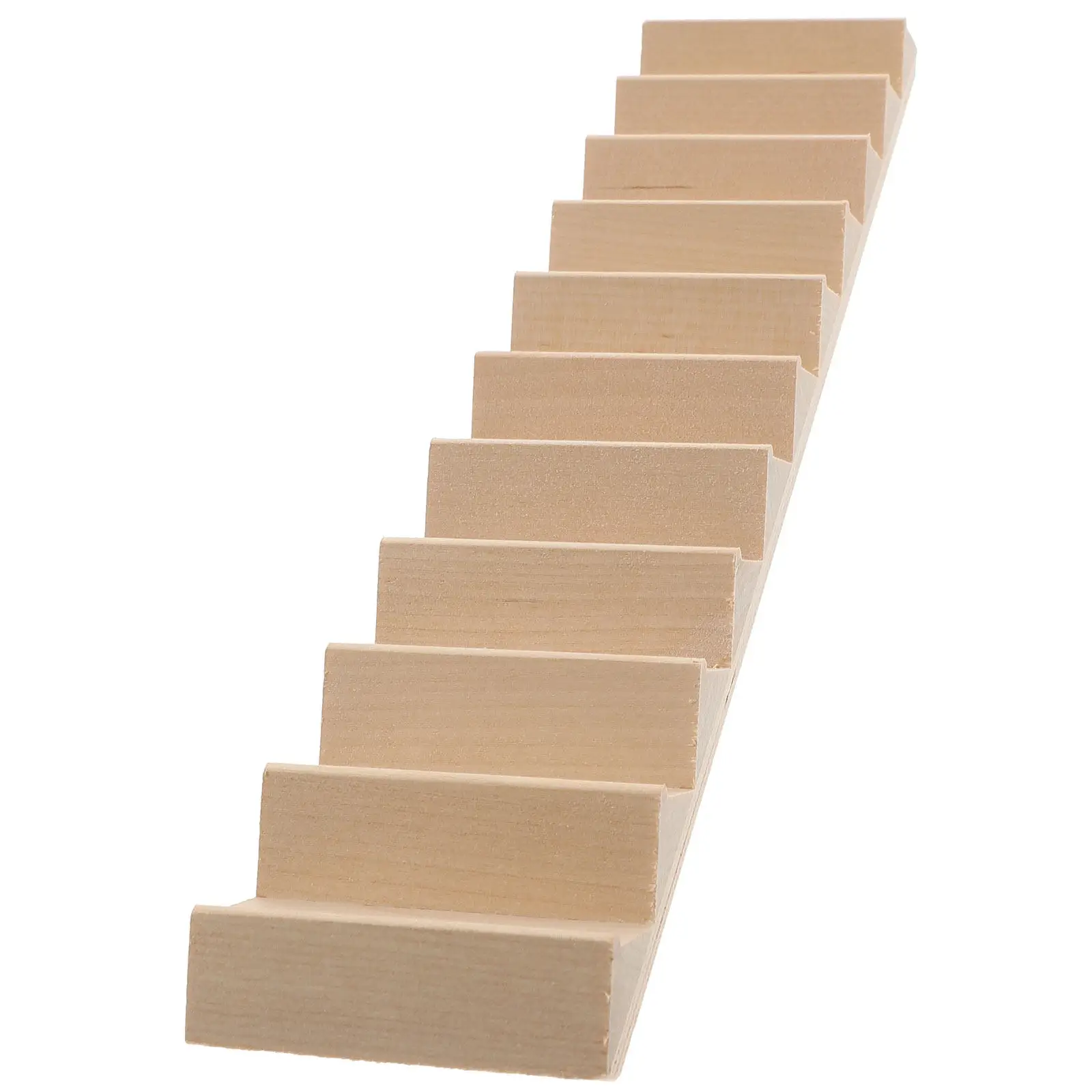 1 Pieza Escalera de Madera para Casa en Miniatura 1:12, Rampa Recta del Piso a la Techo, Escalera DIY Sin Pintar para Decoración de Casa en Miniatura, Estilo Chic y Cálido