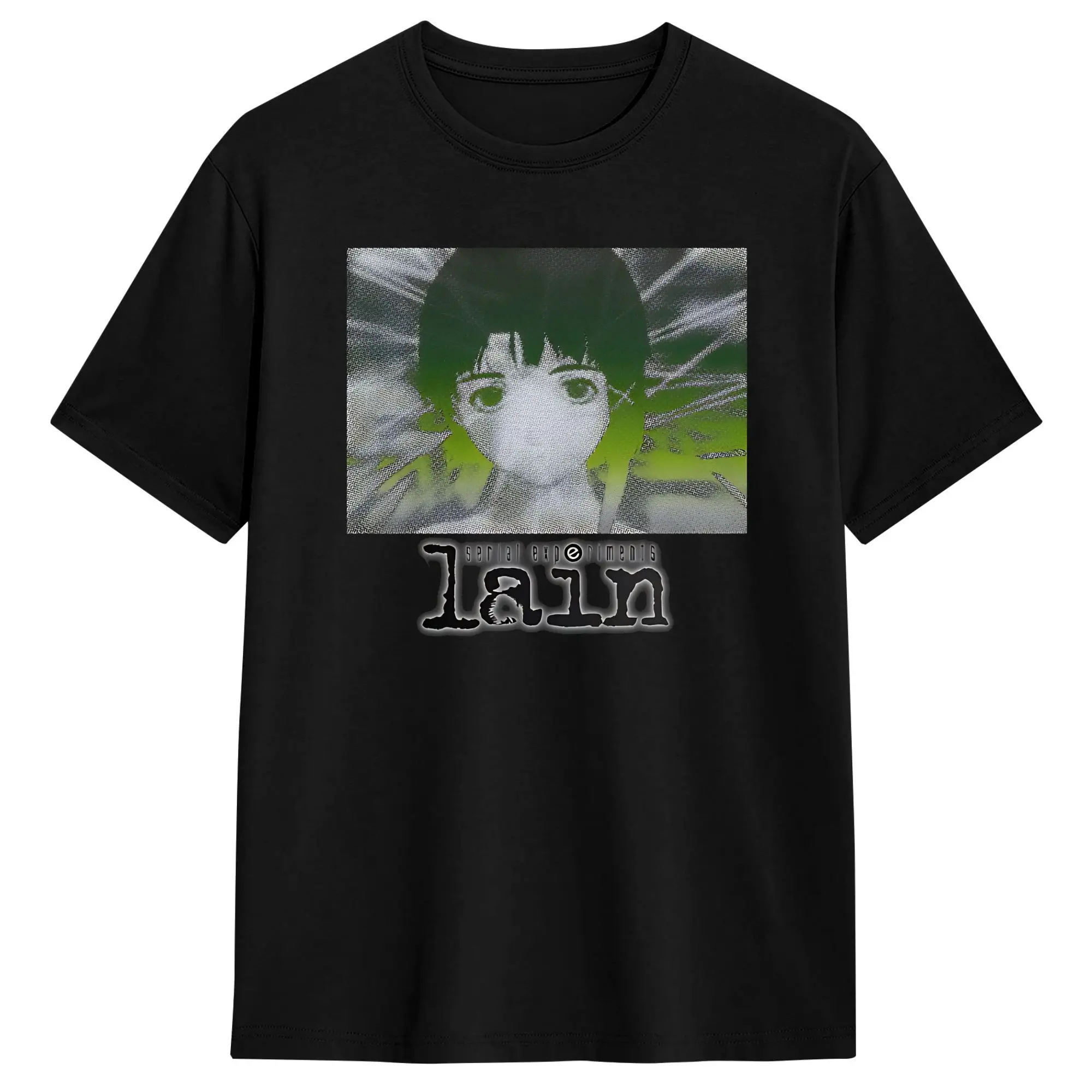 Men Serial Experiments Lain   T-Shirts  100 Cotton Tops Summer Awesome Short Sleeve T-Shirt O Neck Hippie Casual Tee Shirt