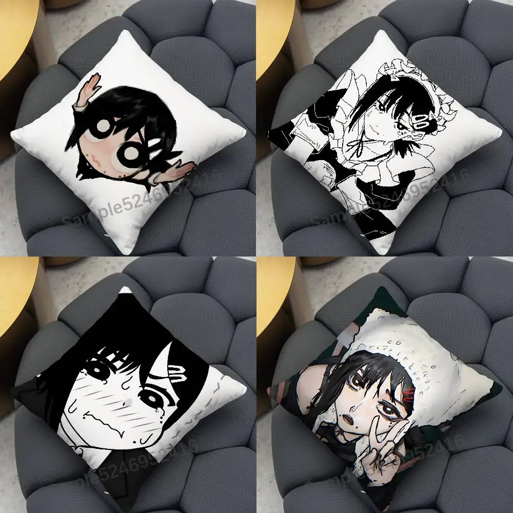 Kobeni C-Chainsaw Man Square Cushion Pillow Case Sofa  Bedroom/Living Room Backrest Multiple Sizes Washable Covers