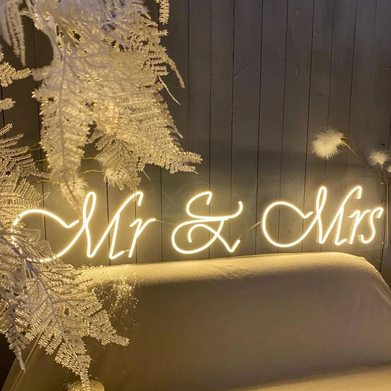 5 Styles Neon Sign Custom Neon Led Mr And Mrs Neon Light For Wedding Decoration Bedroom Marriage Sign Party Decor