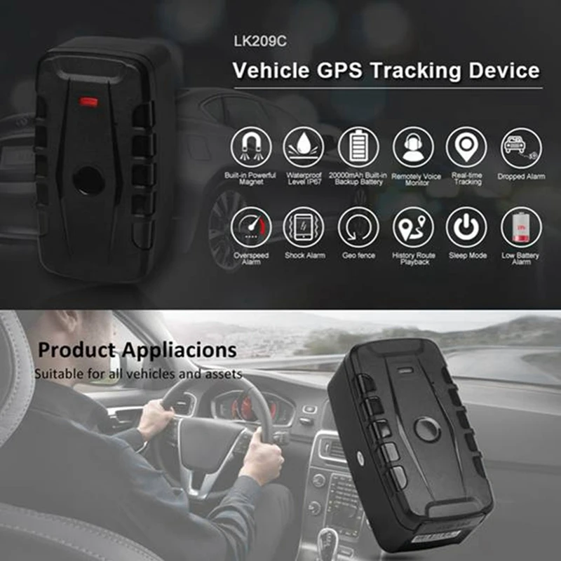 GPS Tracker Car Super Long Standby Waterproof Vehicle Tracker Locator Tracking Device Magnet Drop Impact Alarm 20000Mah