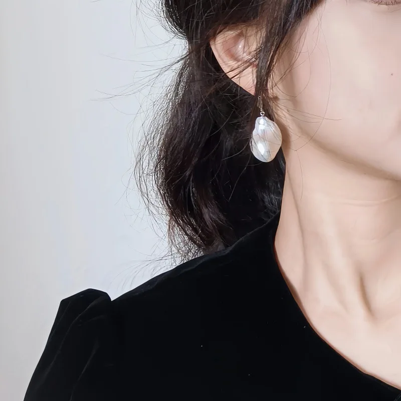 

hot Huge AAA 13-24mm natural Japan akoya white Baroque Pearl Earrings earring 14k imprint