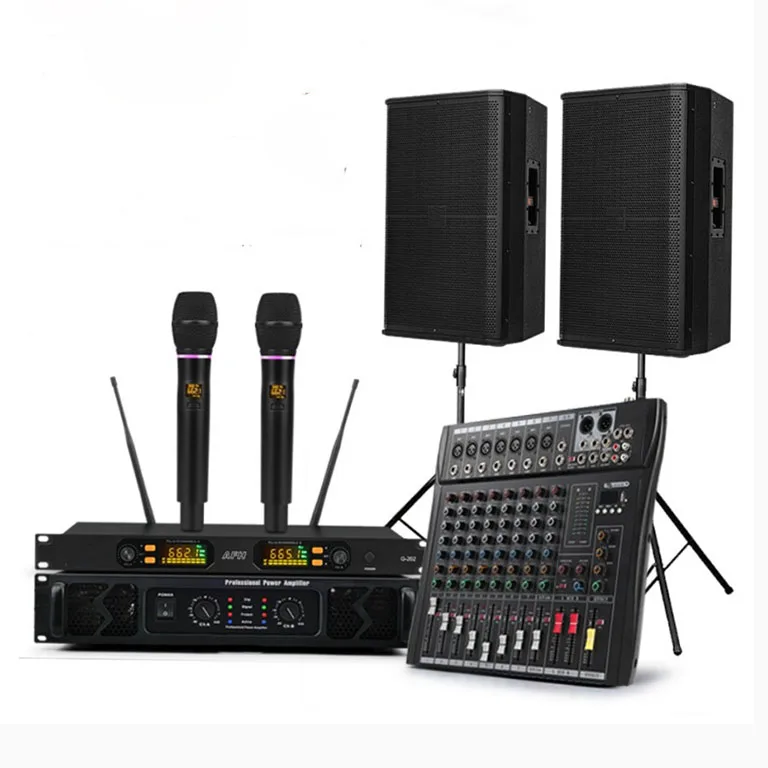 Professional audio loudspeaker 15 inch pa speaker the whole set for concert and church sound system