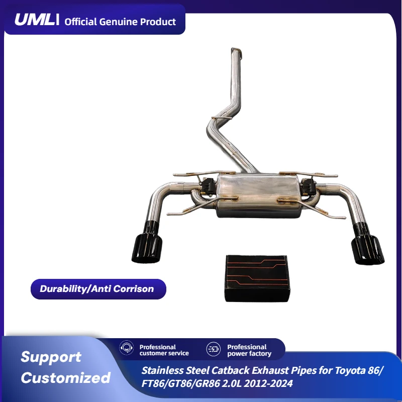 

Выхлопные трубы Catback из нержавеющей стали для Toyota 86/FT86/GT86/GR86 2.0L 2012-2024, труба с глушителем, выхлопная система