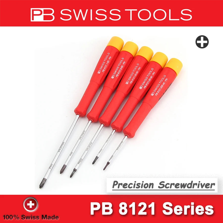 PB SWISS 1PCS Precision Screwdriver PH000 PH00 PH0 PH1 with Turnable Head for Electronic Repair Phllips Screwdrivers 8121 Series