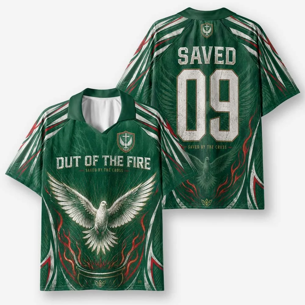 2026 New Lapel Polo Short Sleeved Shirt Retro Christian Cross Religious Pattern Printed T-shirt Fitness Training T-shirt