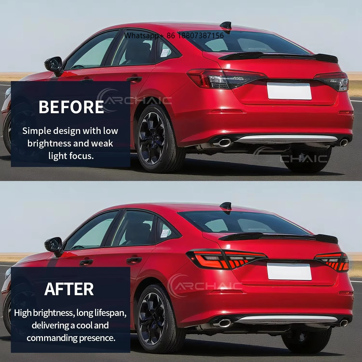 

Новые полностью светодиодные задние фонари для седана 11-го поколения 2021-2023, водонепроницаемые IP67, Plug and Play