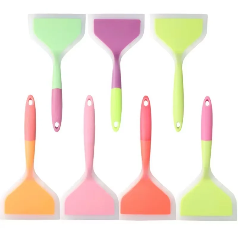 1PCS Random Color Silicone Kitchen Ware Cooking Utensils Spatula Beef Meat Egg Kitchen Scraper Wide Pizza Cooking Tools Shovel