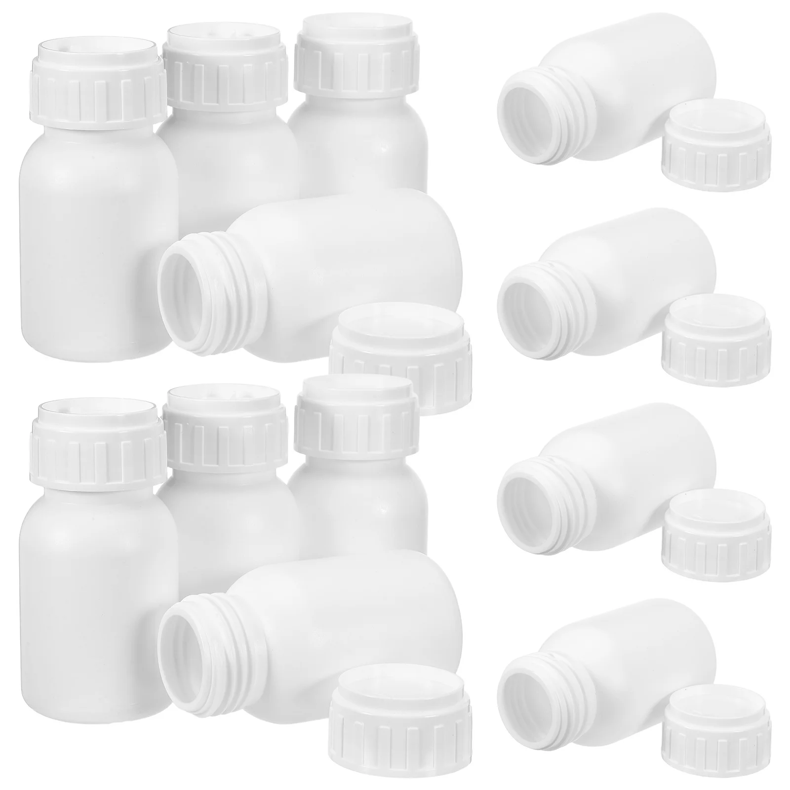 

12pcs 50Ml Thick Wall Fluorinated Reagent Bottle Wide Neck Hdpe Chemical Resistant Lab Container Leakproof Screw Cap For