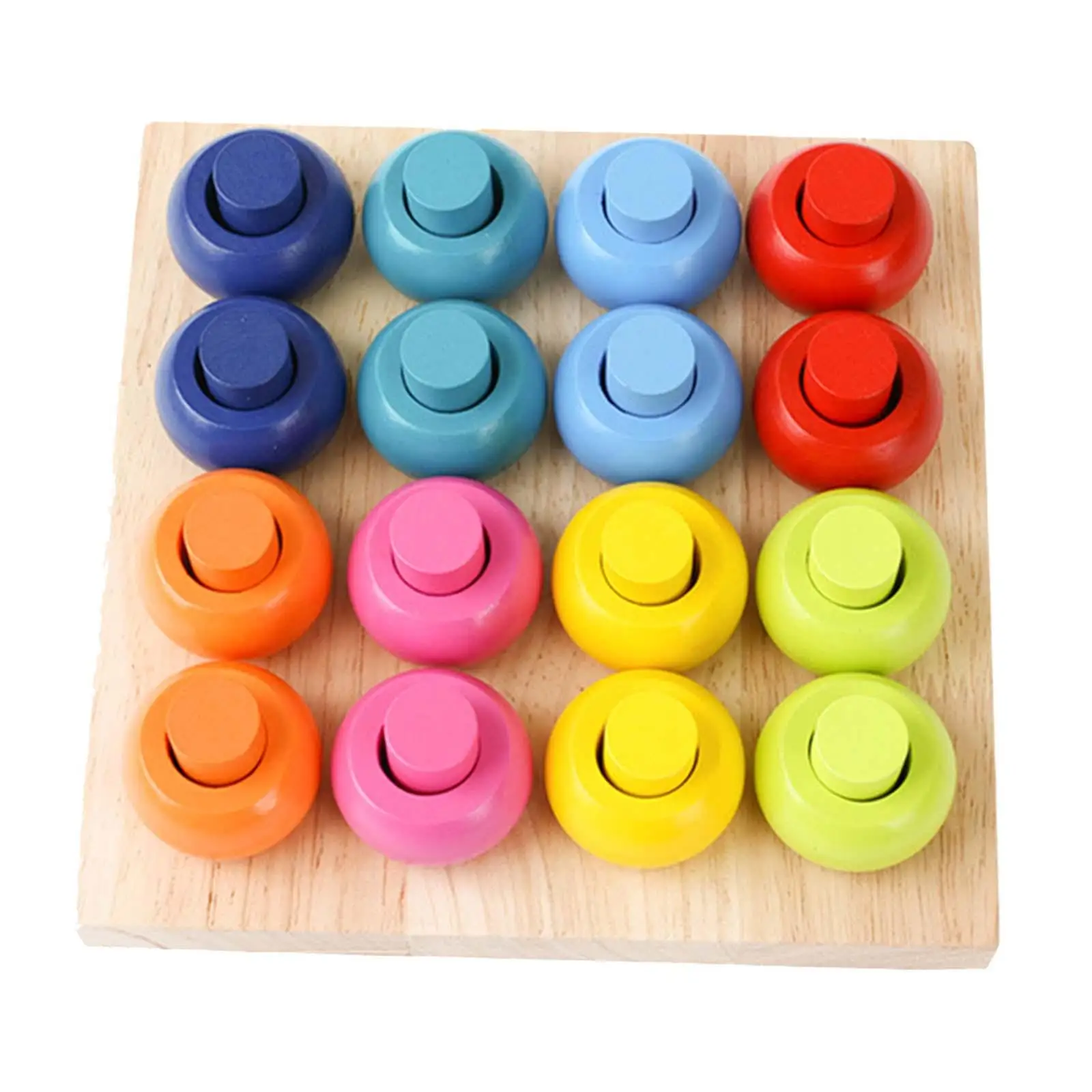 

Wood Blocks Sorting Puzzle Sorter Stacker Cognitive Learning Counting Toys Puzzle Color Sorting Stacking Rings Board for Toddler