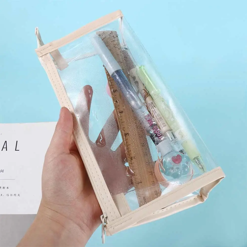 Students Gifts School Office Supply Stationery Organizer Transparent Pencil Bag Storage Bag Pencil Case Zipper Pen Pouch