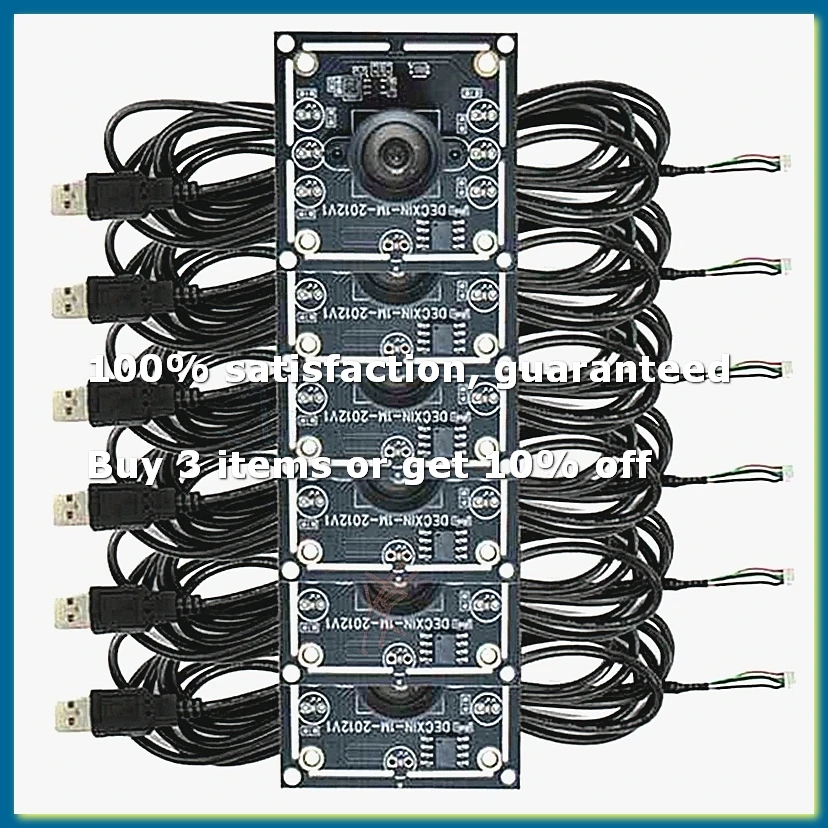 6PCS 100 Degree Camera Module 1MP OV9732 1280x720 USB Free Driver Manual Focus,with 3 Meter Cable for WinXP/7/8/10-DT30