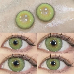 Two pieces Color Contact Lens CompanionFor Eye Use Lenses Green Blue Color Cosmetics Student Accessories Soft Lens Natural Anime