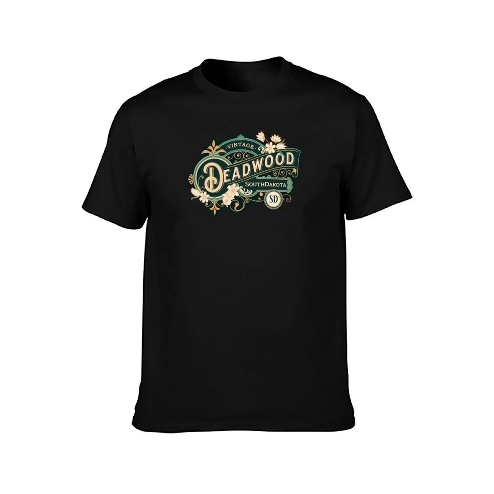 Cool Vintage Gambling Deadwood South Dakota T-Shirt, Summer Casual Cotton Tee, Oversized Streetwear Tops, Vintage Graphic Print