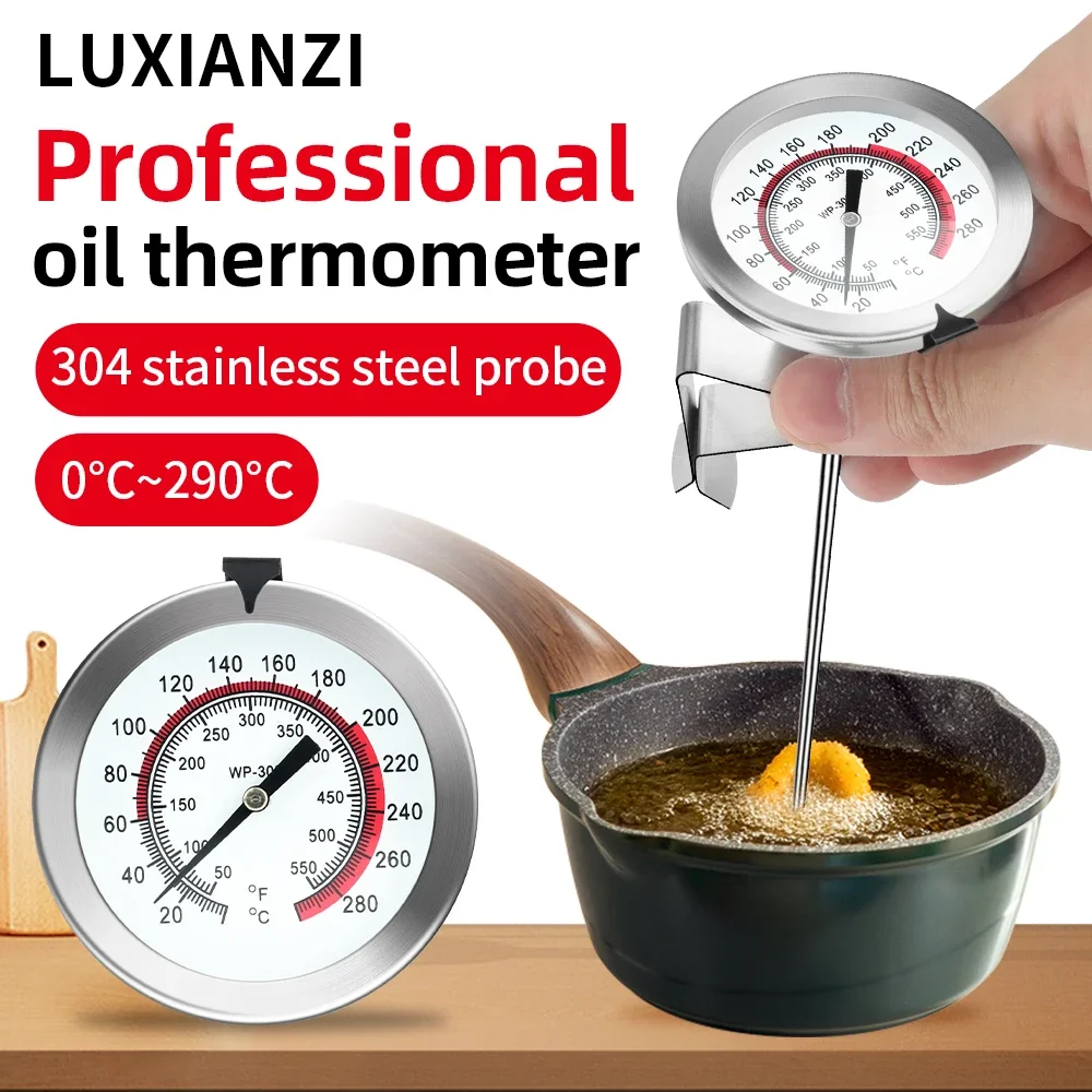 LUXIANZI Stainless Steel Cooking Temperature Meter Kitchen Tools Milk Coffee Food Meat Gauge Instant Read Probe Thermomete