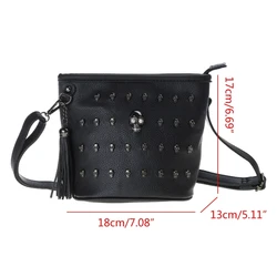 Fashion Women Skull Punk Goth Tassel Shoulder Bag Crossbody Handbag