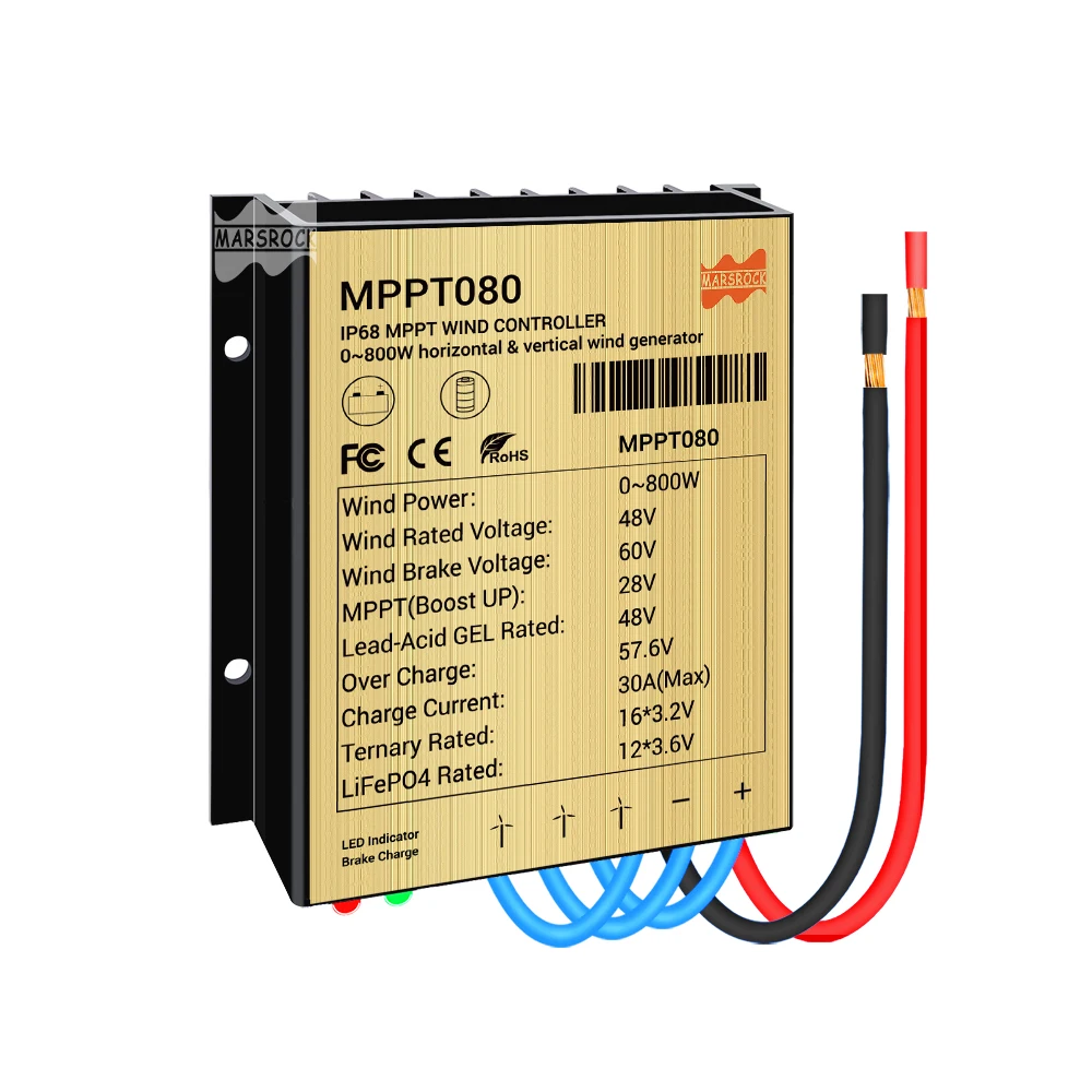 30A 48V Max 800W Windmill Input MPPT Mini Wind Charge Controller IP68 ,For Lithium Lead-acid Gel Battery