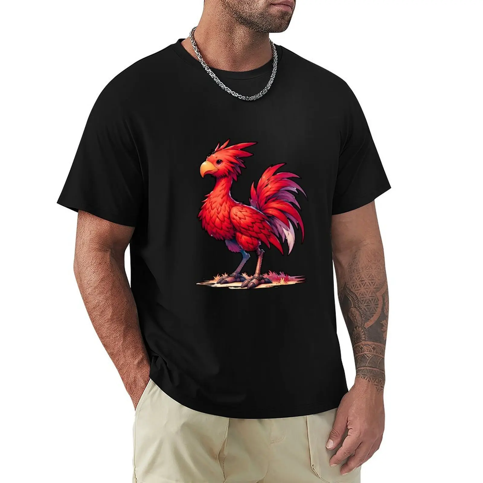 Red Chocobo T-Shirt Essential Solid Color T-Shirt