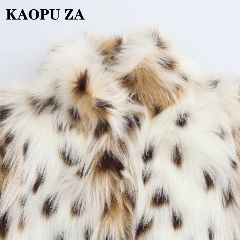 KAOPU ZA 2024 Autumn/Winter Woman's Casual Stand Collar Long Sleeve Jacket Coat Female Fashion LEOPARD Print Button Pockets Top