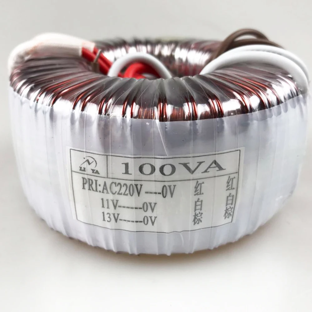 100W toroidal transformer 220V to single 11V single 13V power amplifier transformer audio power supply can be customized voltage