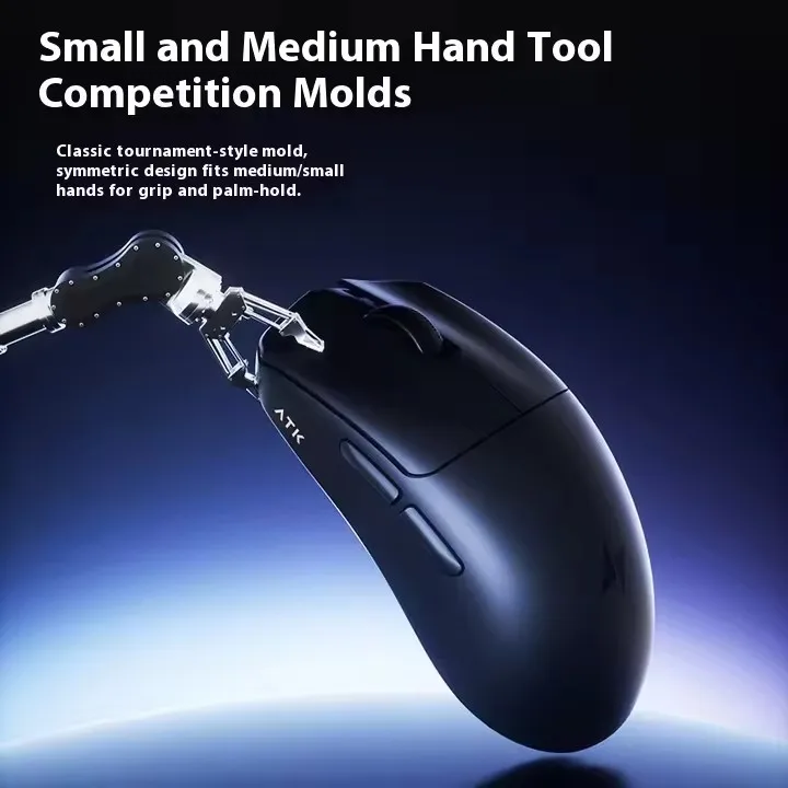 Mouse Gamer ATK Blazing Sky F1 V2 Ultimate, Leve, Dual-Mode, PAW3950Ultra, 8000Hz, Baixa Latência, Ergonômico, Sem Fio, Extremo