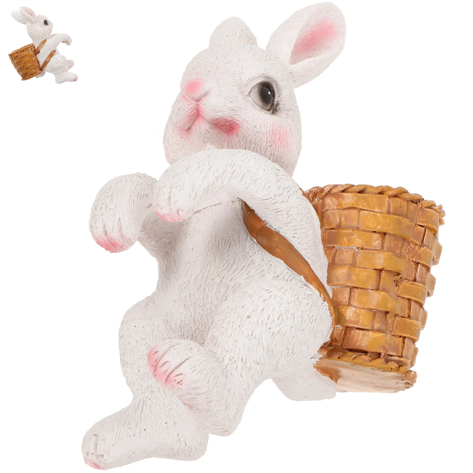 

Aquarium Easter Bunny Hanging Basket Resin Craft Fish Tank Decorative Ornament Bunny Figurines Aquarium Decoration